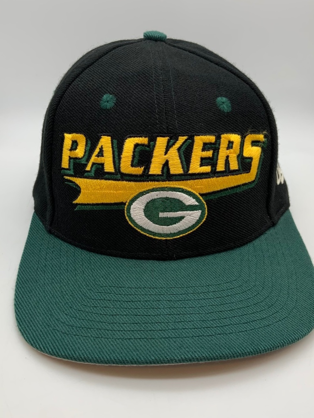 Vintage Logo Athletic Retro Green Bay Packers Logo Acrylic/Wool Snapback Hat